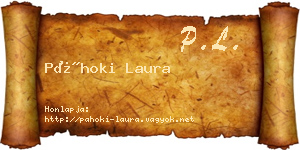 Páhoki Laura névjegykártya